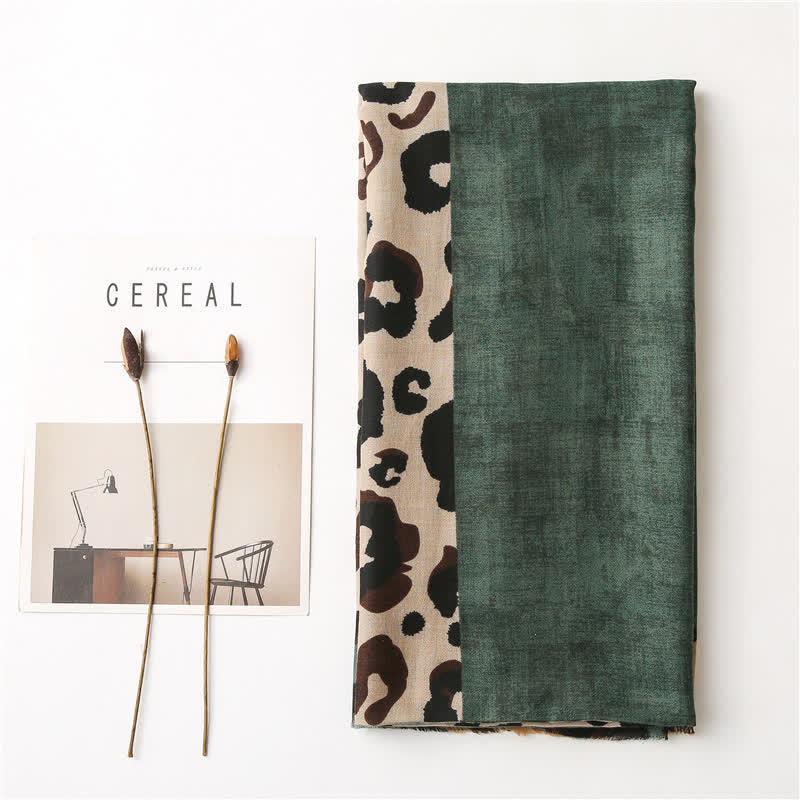 Women's Animal Leopard Printed Large Thin Scarf - Image 4