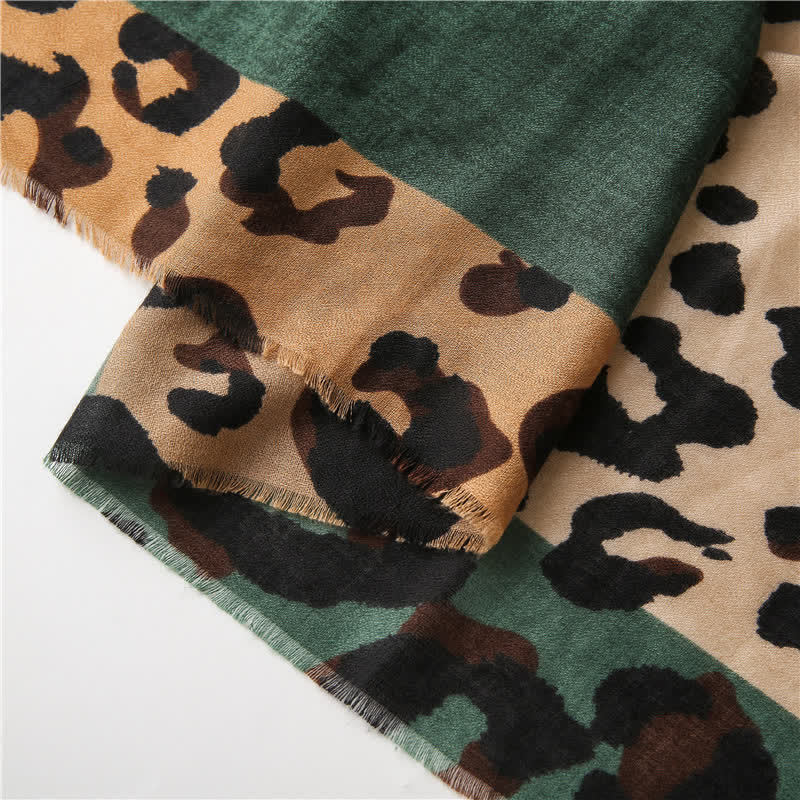 Women's Animal Leopard Printed Large Thin Scarf - Image 8