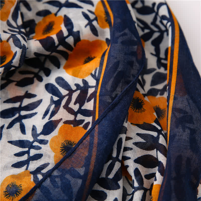 Women's Bohemian Print Floral Tassel Scarf - Image 7