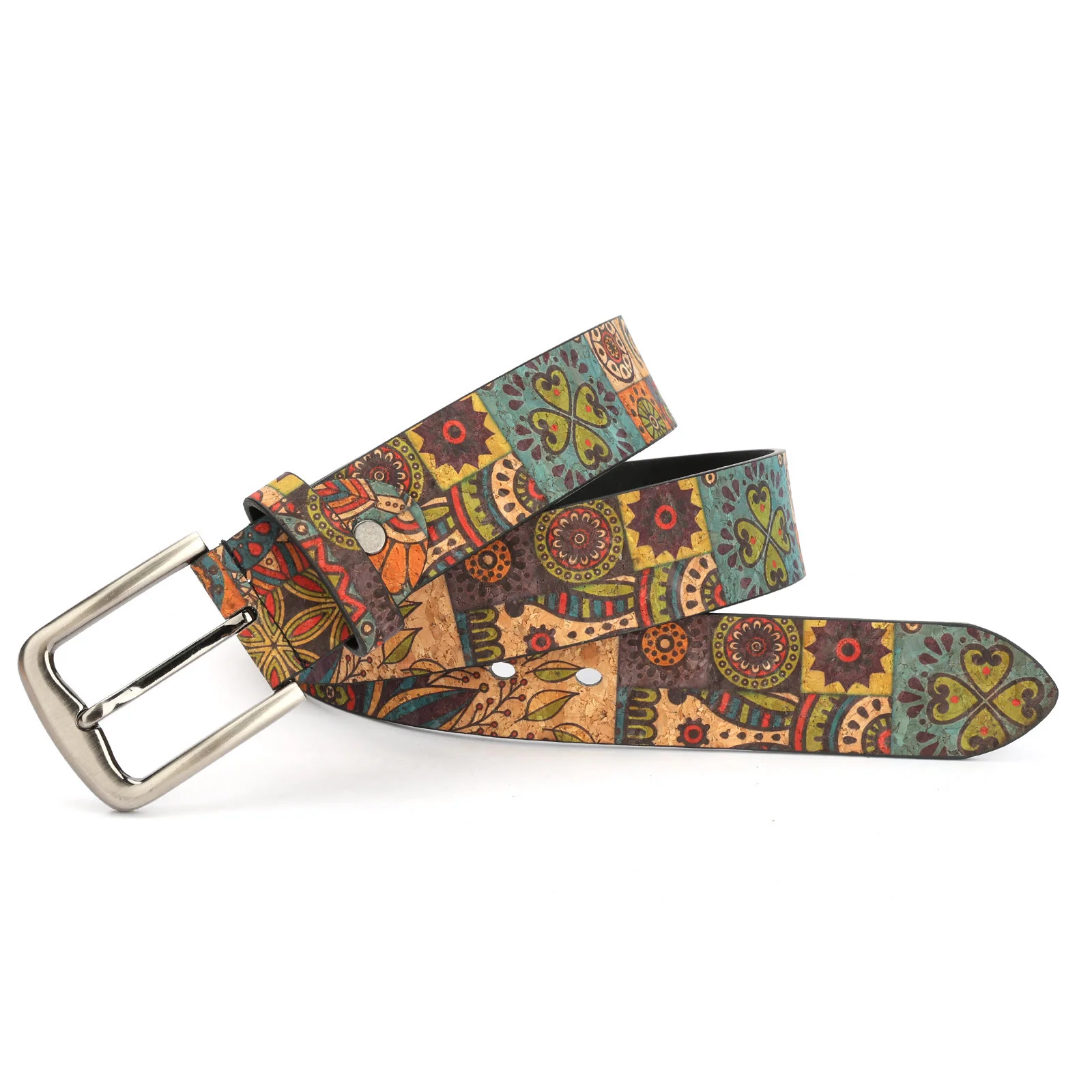 Women's Bohemian Style Patterned Leather Belt - Image 2