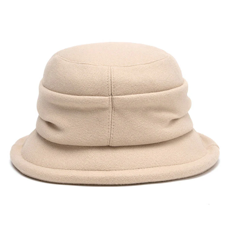 Women's Bowknot Decor Soft Felt Bucket Hat - Image 5