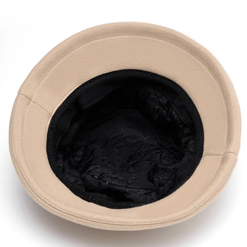 Women's Bowknot Decor Soft Felt Bucket Hat - Image 7