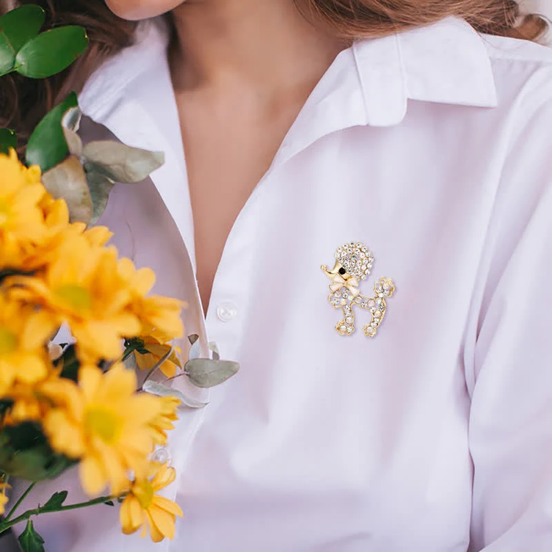 Women's Bowknot Puppy Poodle Brooch - Image 5