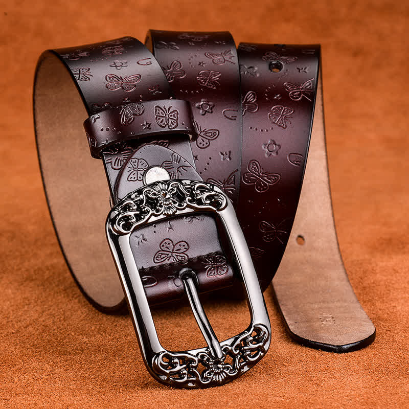 Women's Butterfly Emboss Luxury Stylish Leather Belt - Image 3