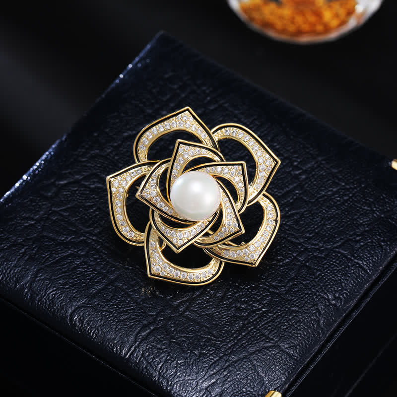 Women's Purity Camellia Pearl Brooch - Image 3