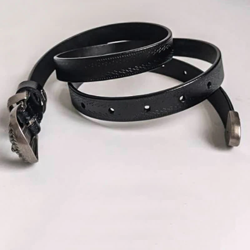 Women's Casual Decorative Carved Buckle Leather Belt - Image 5