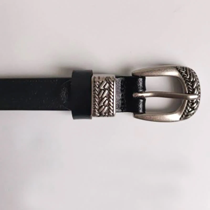 Women's Casual Decorative Carved Buckle Leather Belt - Image 6