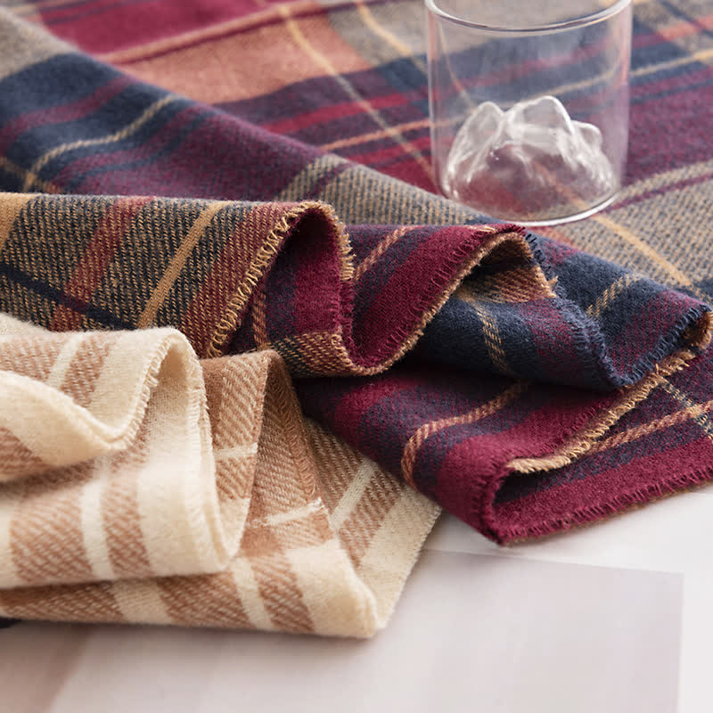 Women's Classic Winter Warm Plaid Scarf - Image 5