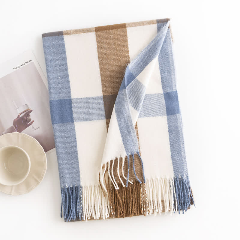 Women's Classy Plaid Imitation Cashmere Scarf - Image 14
