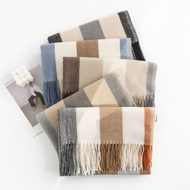 Women's Classy Plaid Imitation Cashmere Scarf - Image 4