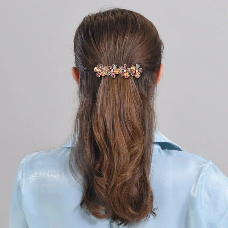 Women's Cute Crystal Flower Horizontal Hair Clip - Image 2