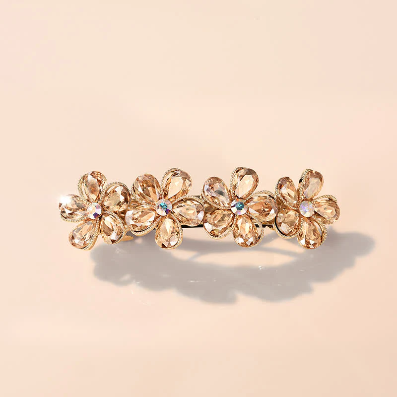 Women's Cute Crystal Flower Horizontal Hair Clip - Image 8