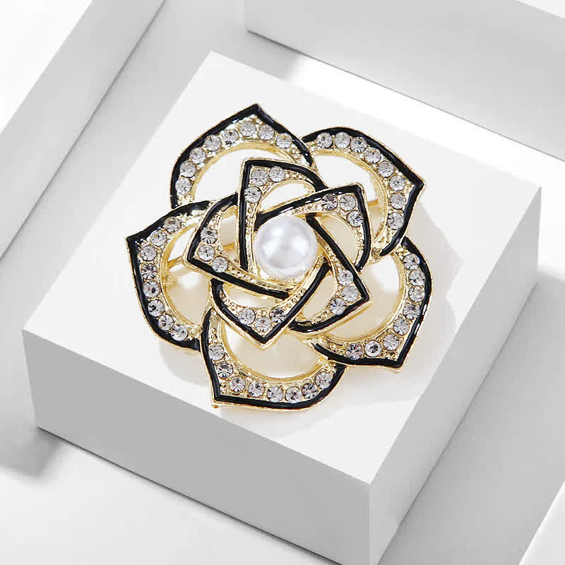 Women's Decorative Hollow Camellia Brooch - Image 3