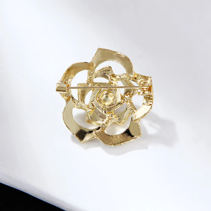 Women's Decorative Hollow Camellia Brooch - Image 7