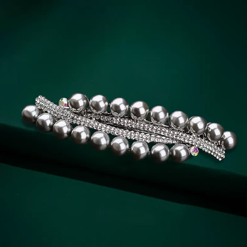 Women's Double-Row Faux Pearl Hair Clip - Image 7