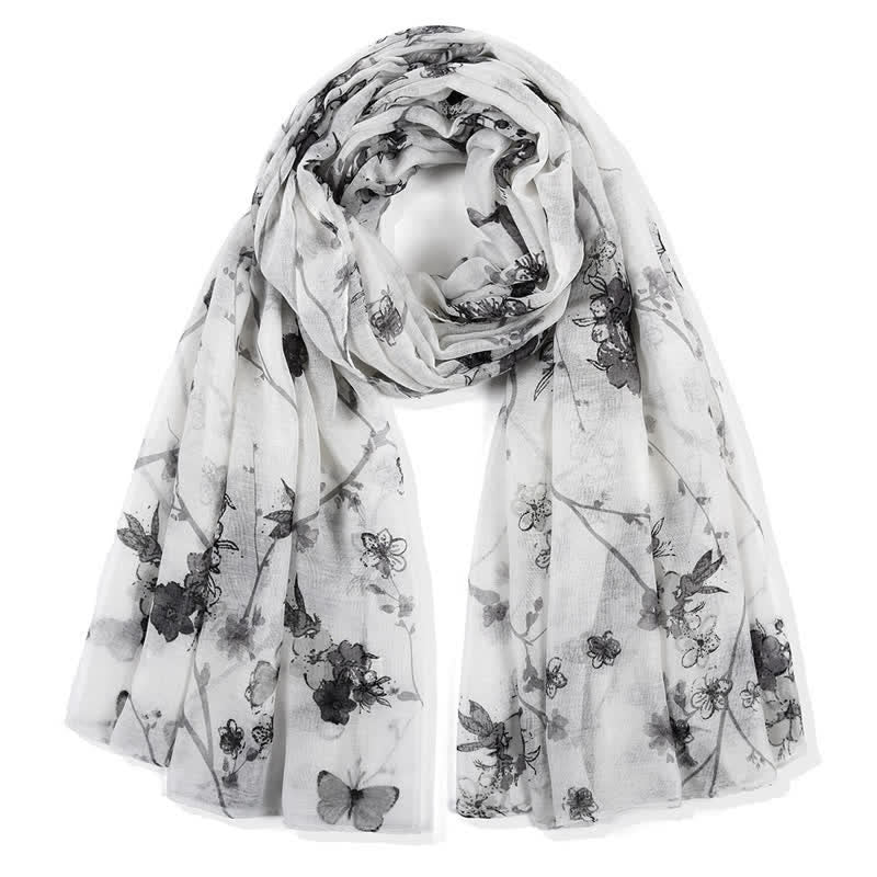 Women's Elegant Vibrant Floral Long Wrap Scarf - Image 12