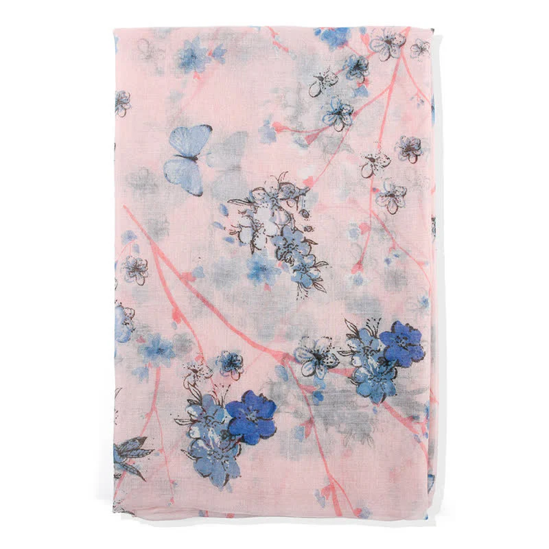 Women's Elegant Vibrant Floral Long Wrap Scarf - Image 4