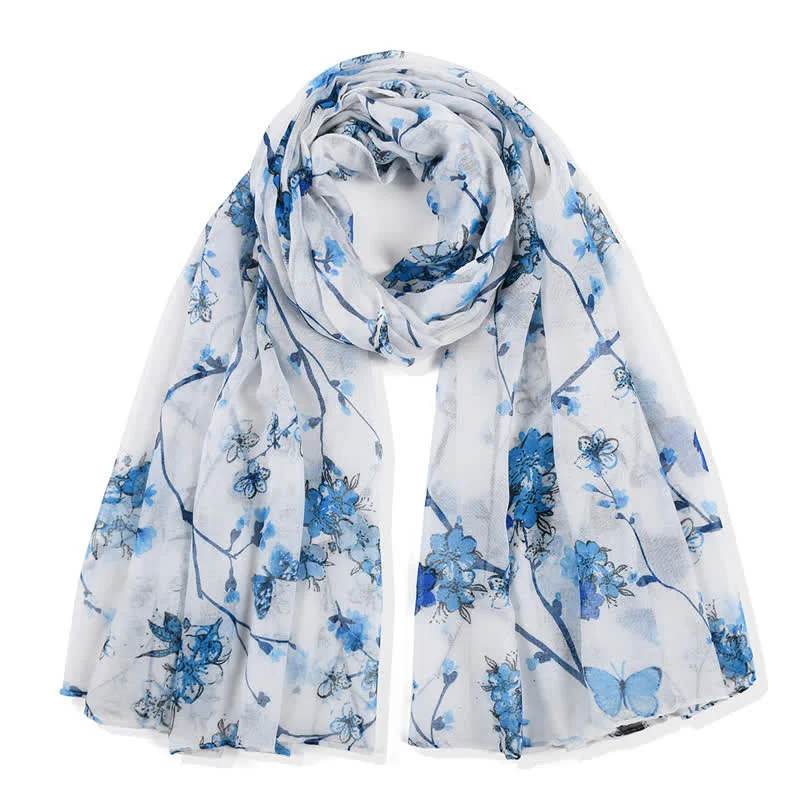 Women's Elegant Vibrant Floral Long Wrap Scarf - Image 5