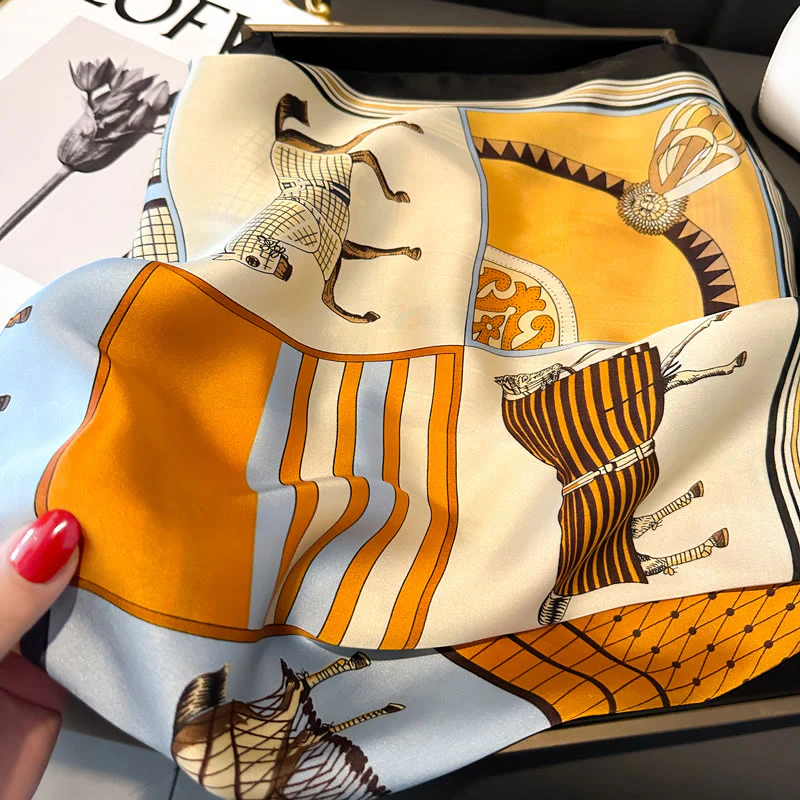 Women's Elegant Retro Printed Square Magnetic Cravat - Image 4