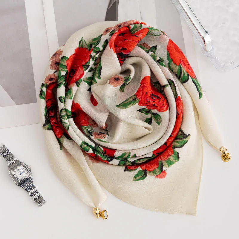 Women's Elegant Retro Rose Polka Dot Square Magnetic Cravat - Image 48