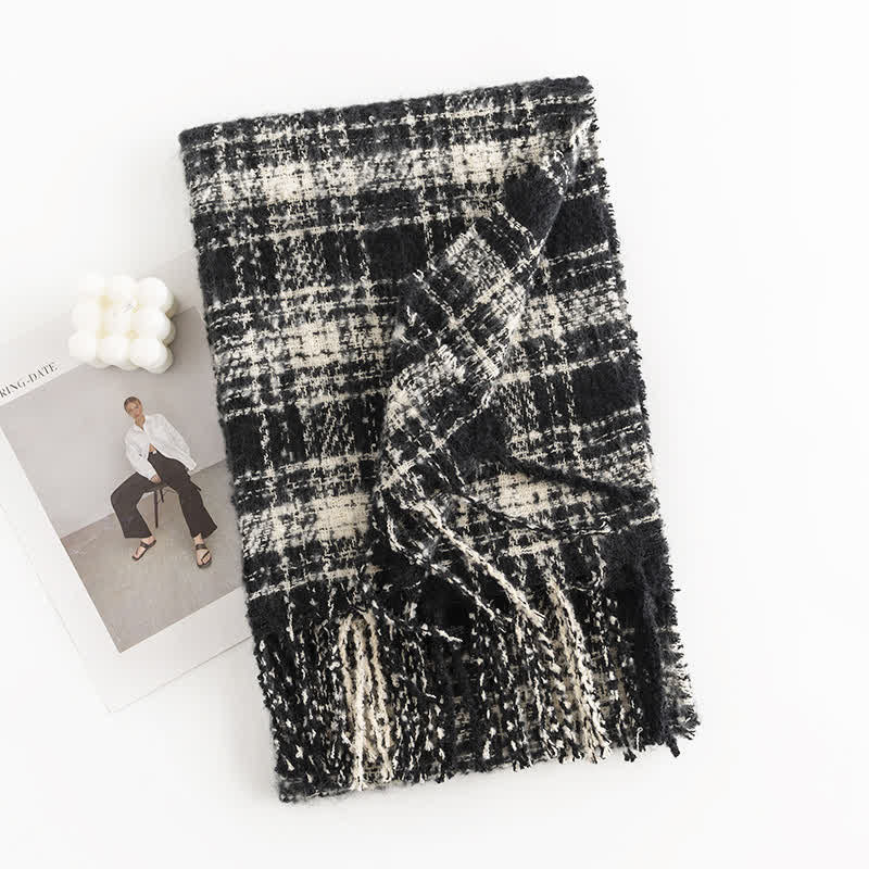 Women's Elegant Shawl Checkered Daily Scarf - Image 3