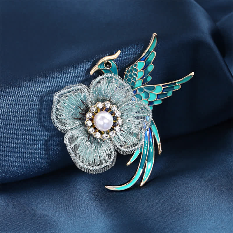 Women's Embroidered Phoenix Bird Brooch - Image 4