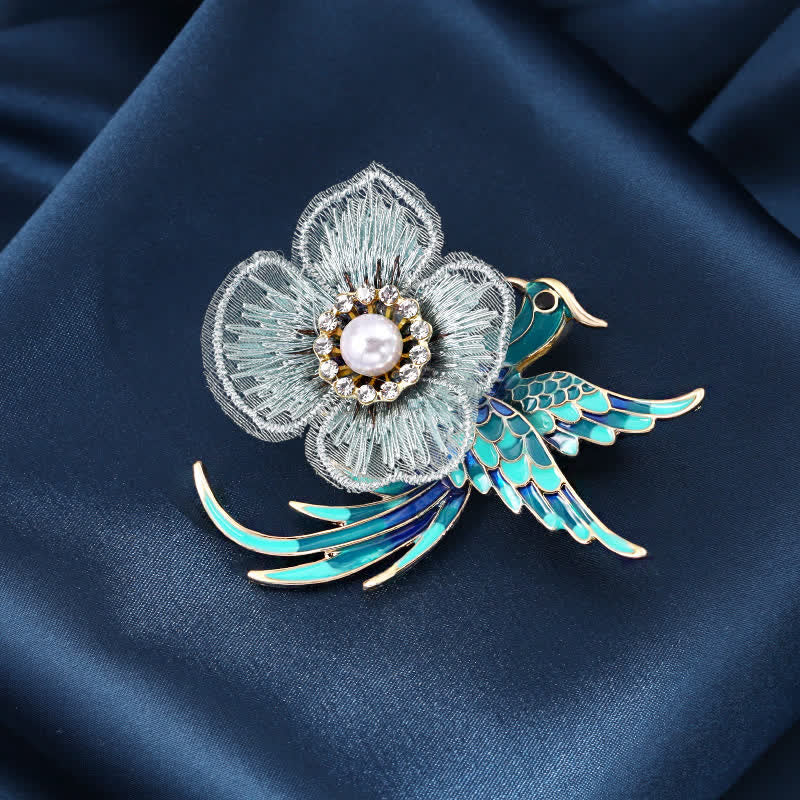 Women's Embroidered Phoenix Bird Brooch - Image 5