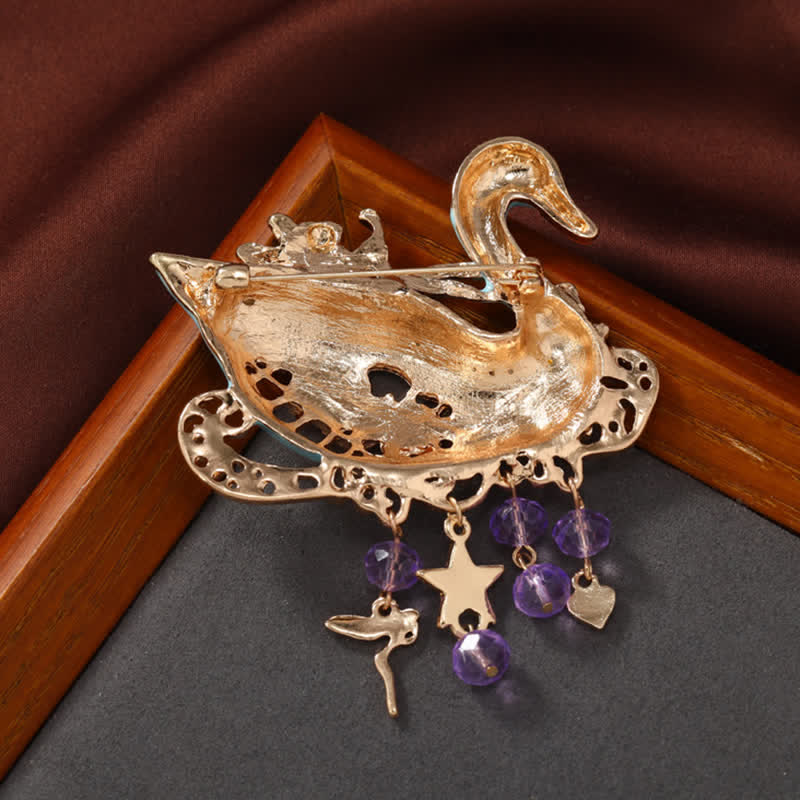 Women's Fairy Swan Tassels Hollow Brooch - Image 3