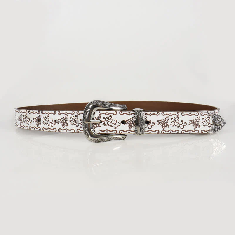 Women's Fairycore Printed Butterfly Thin Leather Belt - Image 2