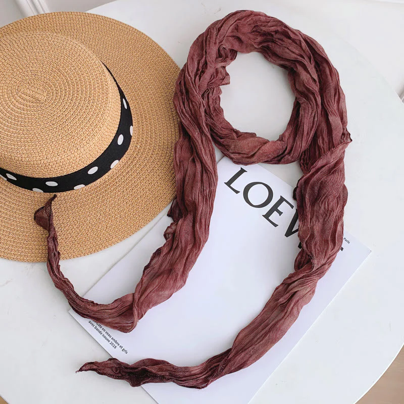 Women's Fashion Tie-Dye Creased Thin Long Scarf - Image 4