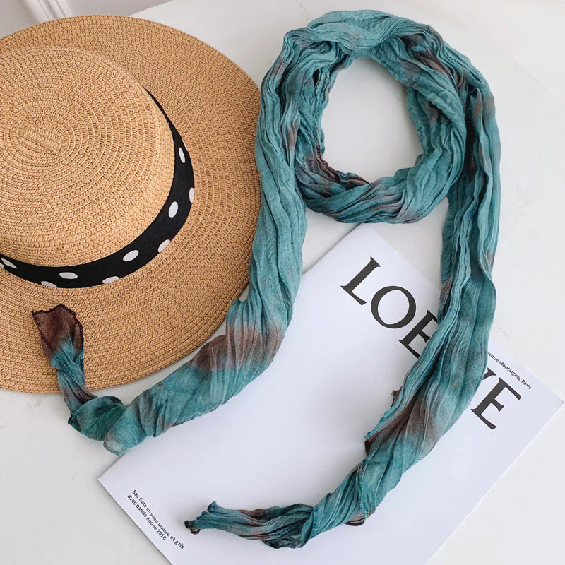 Women's Fashion Tie-Dye Creased Thin Long Scarf - Image 6