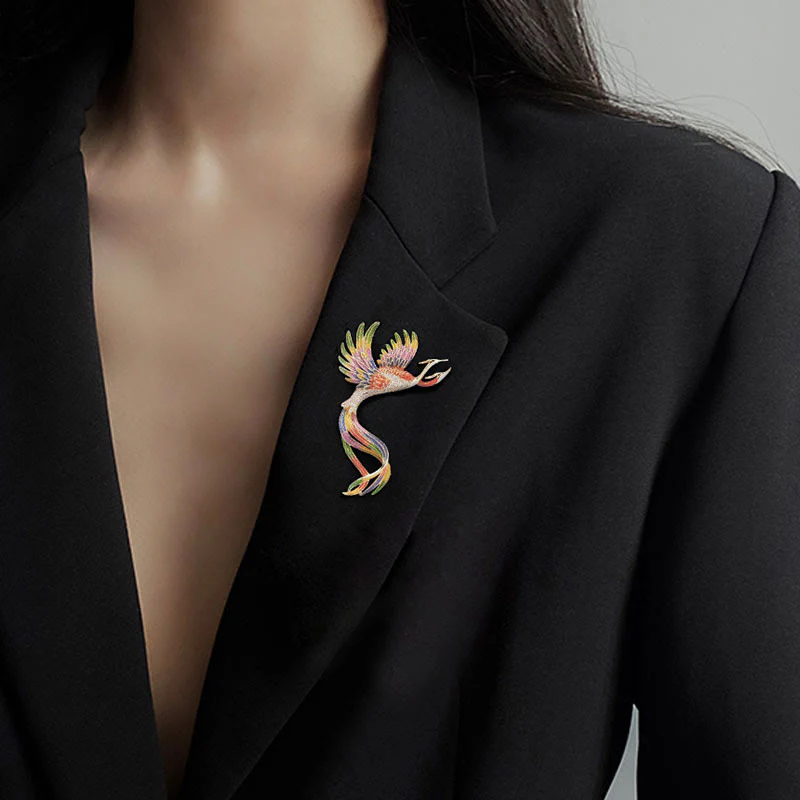 Women's Flying Two Headed Phoenix Brooch - Image 9