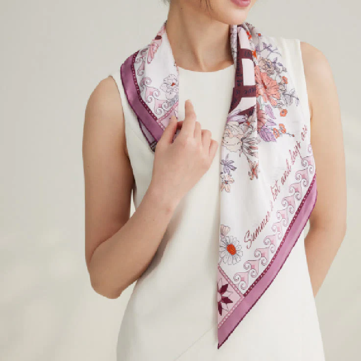 Women's Four Seasons Of Love Spring Silk Thin Scarf - Image 3