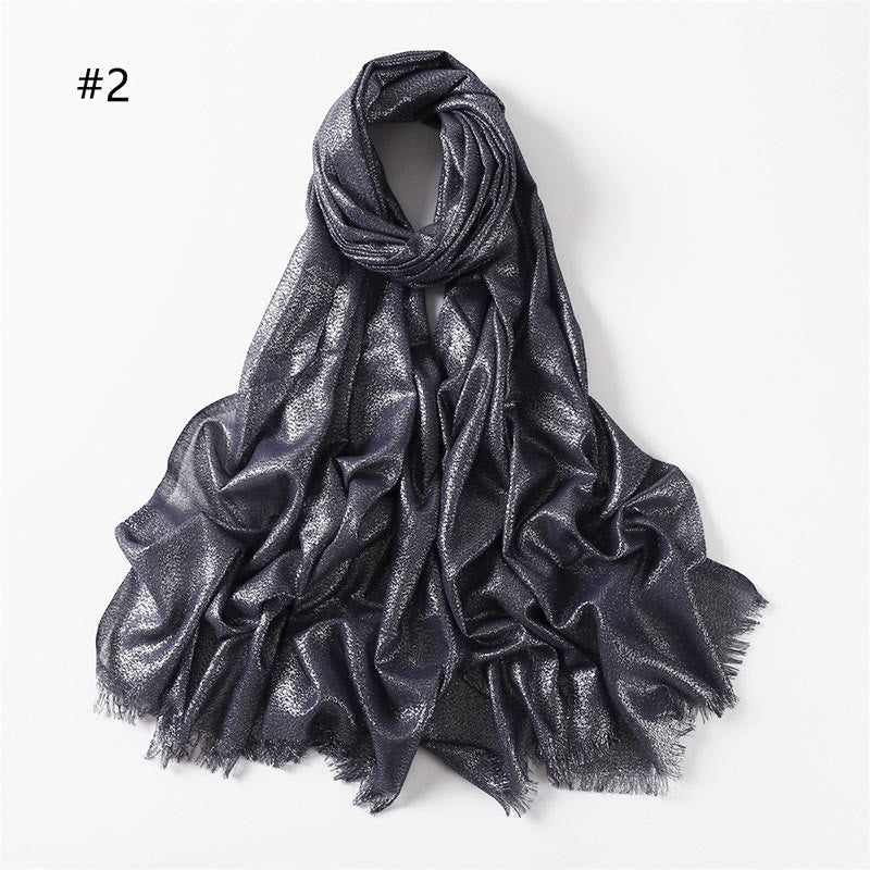 Women's Golden Glitter Lightweight Shawl Thin Scarf - Image 10