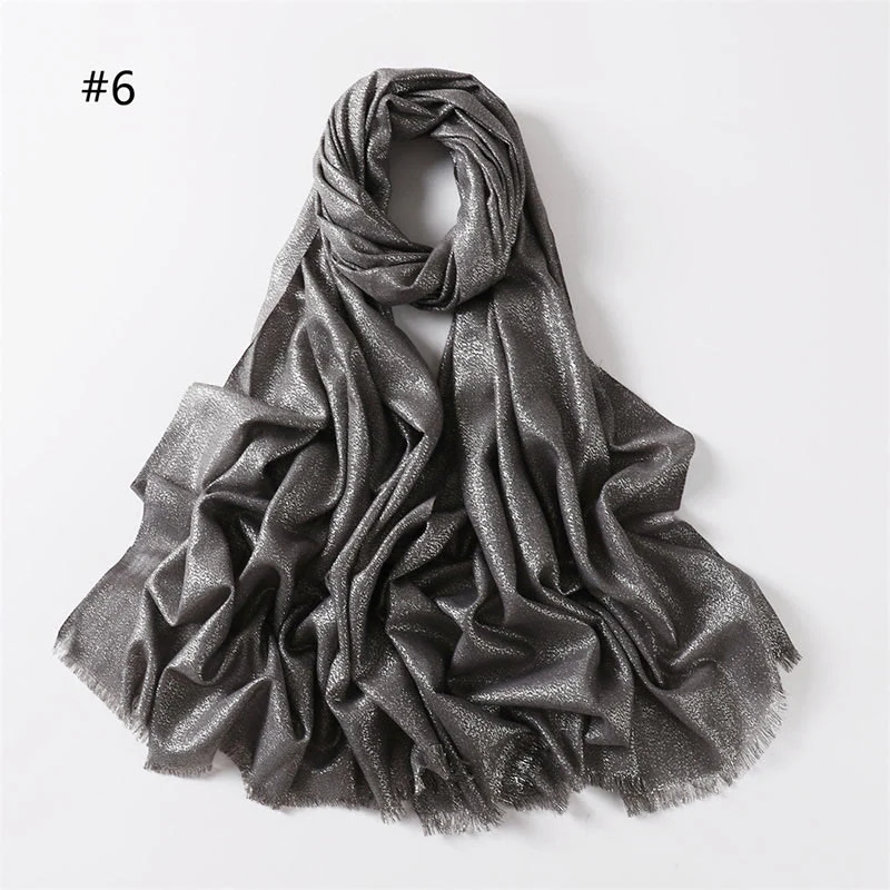 Women's Golden Glitter Lightweight Shawl Thin Scarf - Image 14