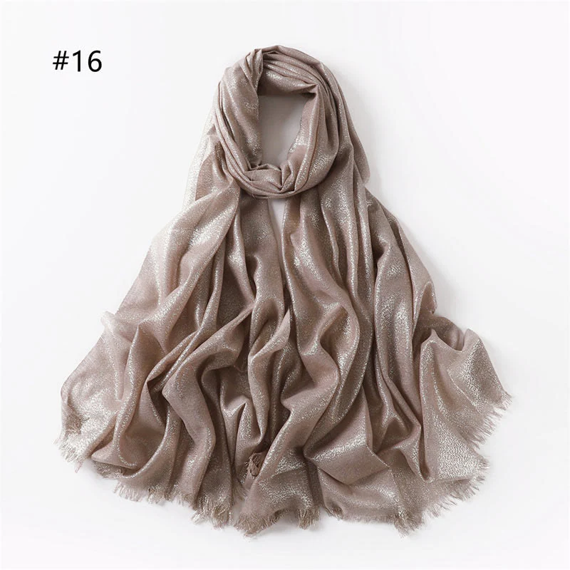 Women's Golden Glitter Lightweight Shawl Thin Scarf - Image 24
