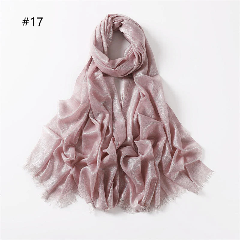 Women's Golden Glitter Lightweight Shawl Thin Scarf - Image 25