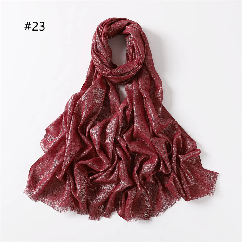 Women's Golden Glitter Lightweight Shawl Thin Scarf - Image 31