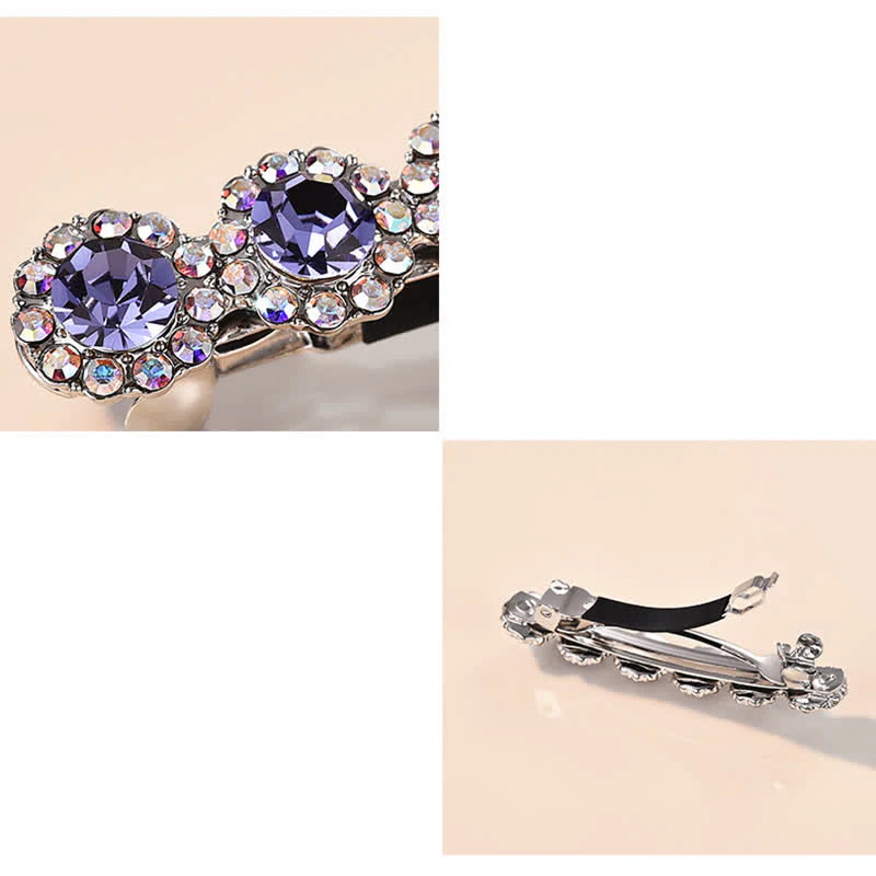 Women's Gorgeous Rhinestone Floral Small Hair Clip - Image 3