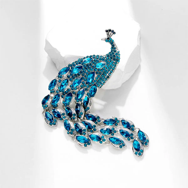 Women's Grazioso Peacock Fringe Brooch - Image 3