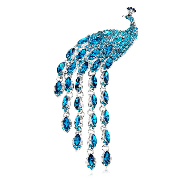 Women's Grazioso Peacock Fringe Brooch - Image 5