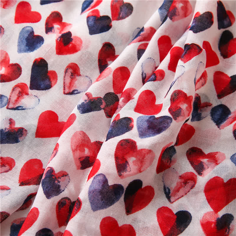 Women's Happiness Red Heart Tassel Thin Scarf - Image 8