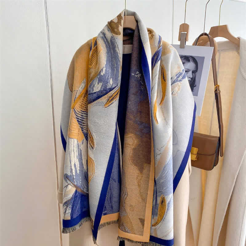 Women's Magnificent Scene Oil Painting Thickened Scarf - Image 12