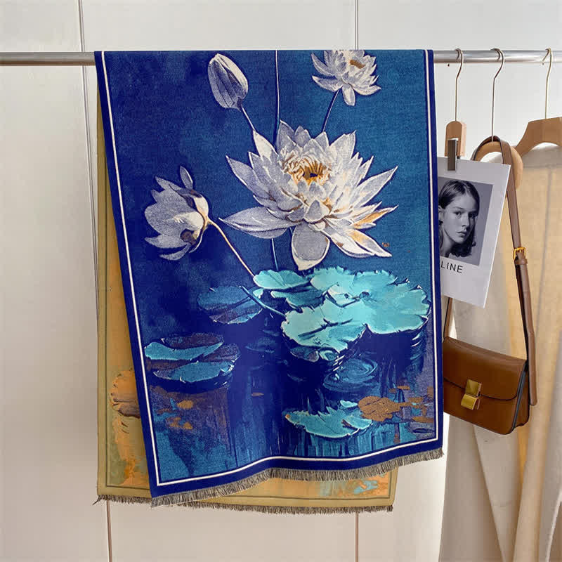 Women's Magnificent Scene Oil Painting Thickened Scarf - Image 26