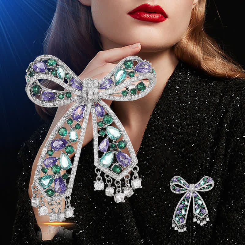 Women's Light Luxury Tassel Bow Knot Brooch - Image 2