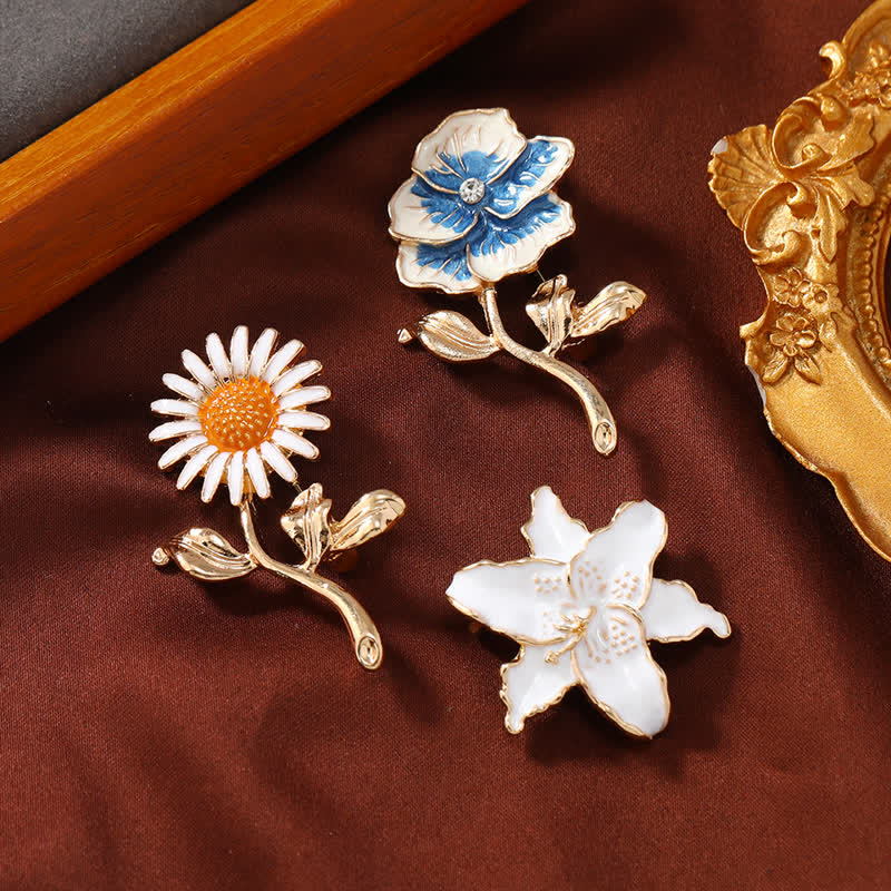 Women's Little Sunflower Enamel Floral Brooch - Image 2