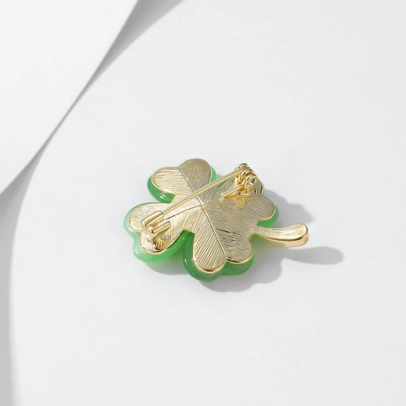 Women's Lucky Four-Leaf Clovers Brooch - Image 4