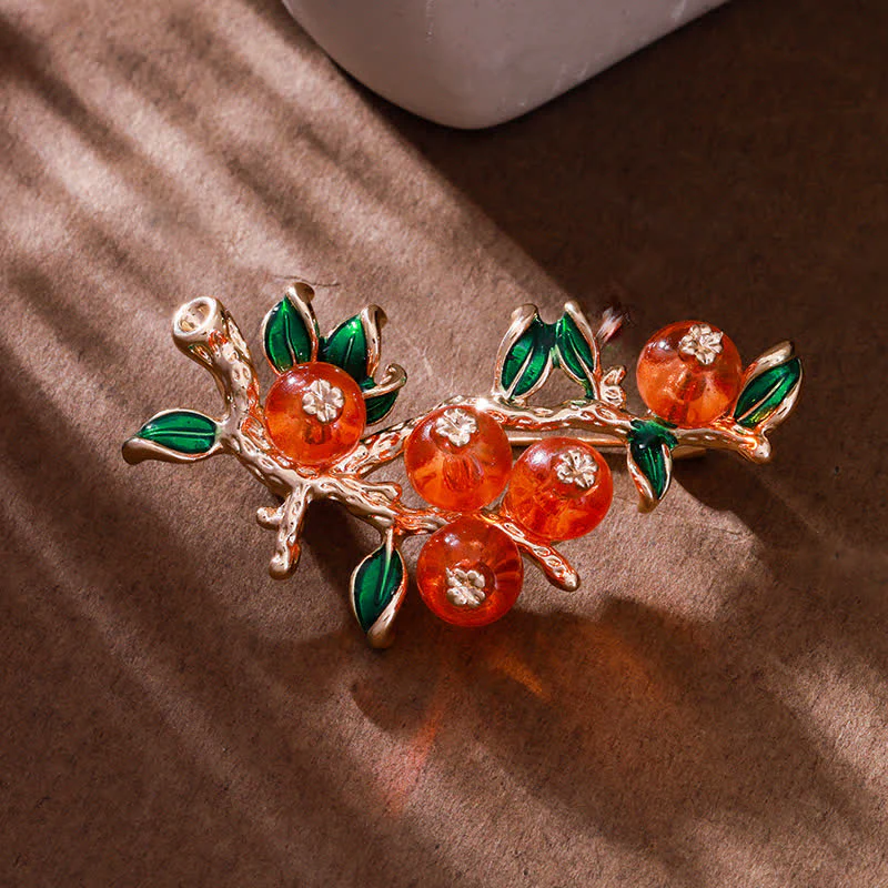 Women's Lucky Persimmon Tree Shape Brooch - Image 4