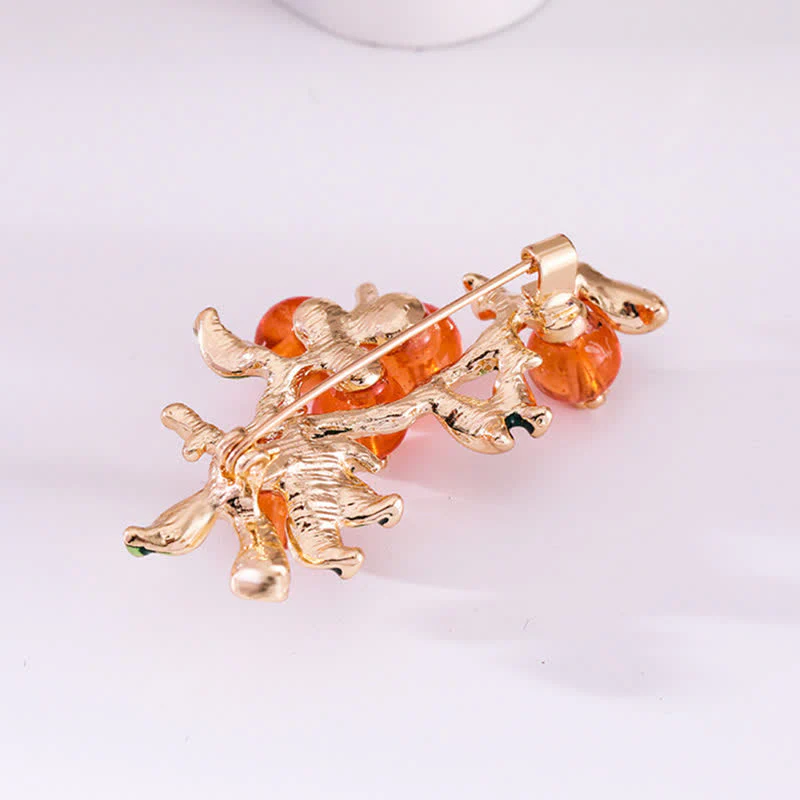 Women's Lucky Persimmon Tree Shape Brooch - Image 6