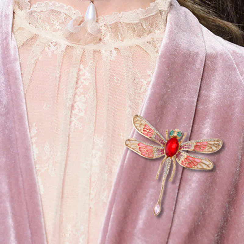 Women's Luxurious Palace Dragonfly Rhinestone Brooch - Image 7